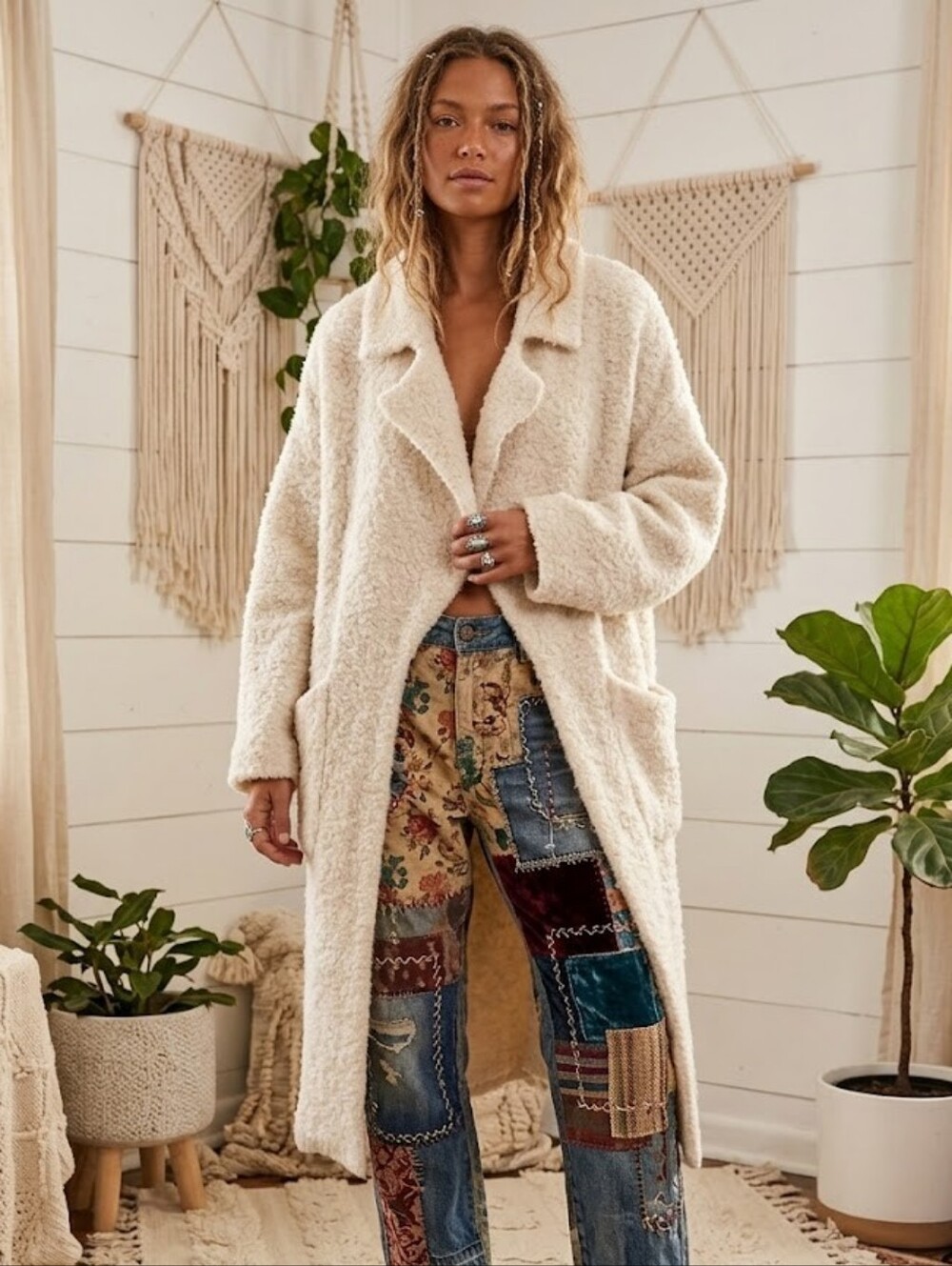 Zara Fuzzy Duster Open Cardigan Size M